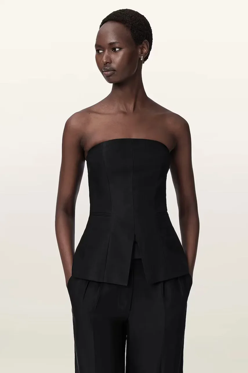 AllSaints bluză cu corset pentru femei din vâscoză CHARLEY