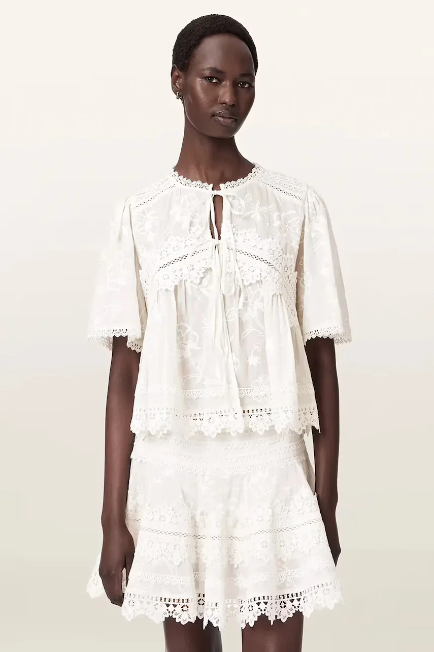 AllSaints bluză pentru femei din bumbac LILLITH