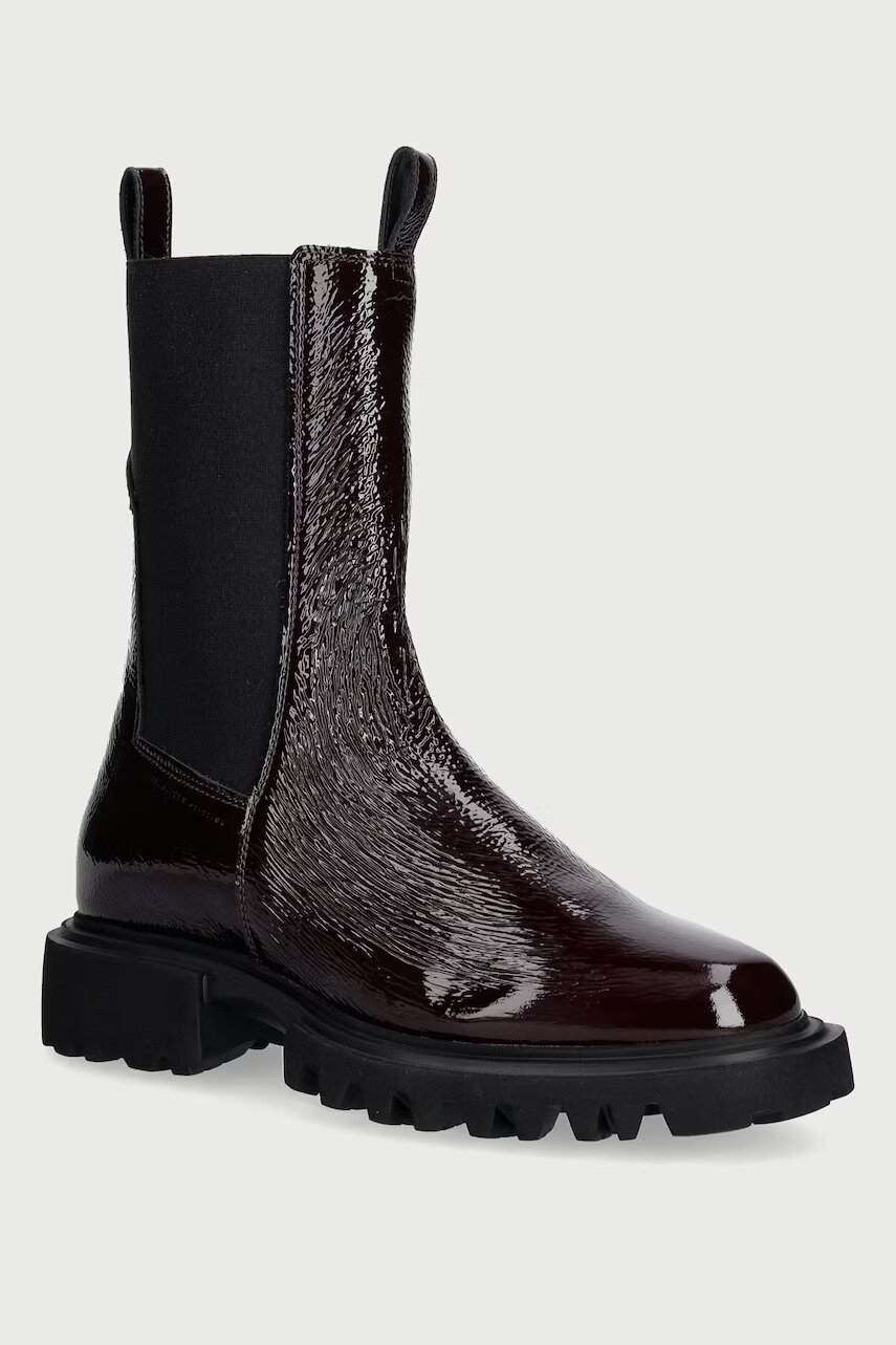 AllSaints botine cu platformă pentru femei din piele Hallie Boot Patent