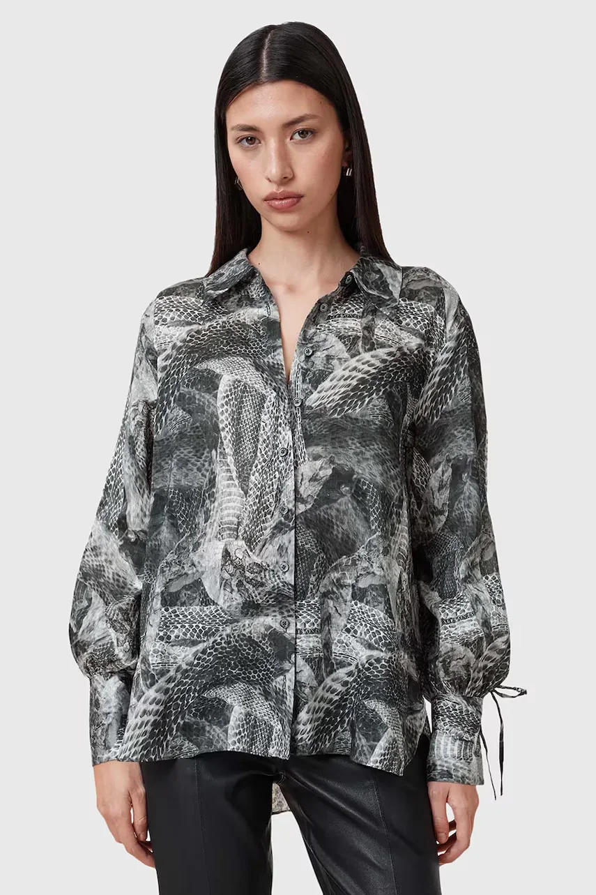 AllSaints camasa din amestec de matase LEYLA