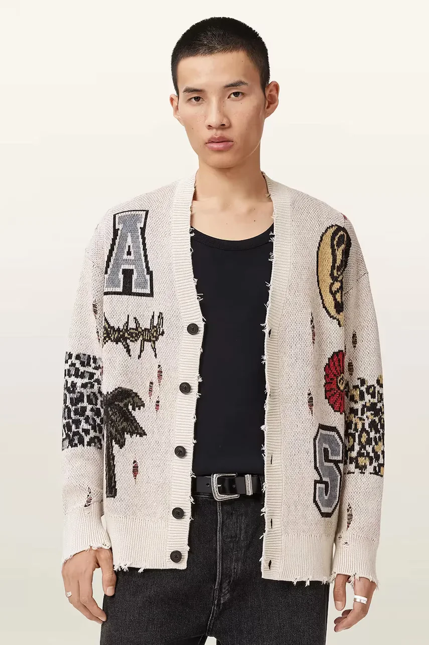 AllSaints cardigan pentru bărbați cu amestec de lână FOXX