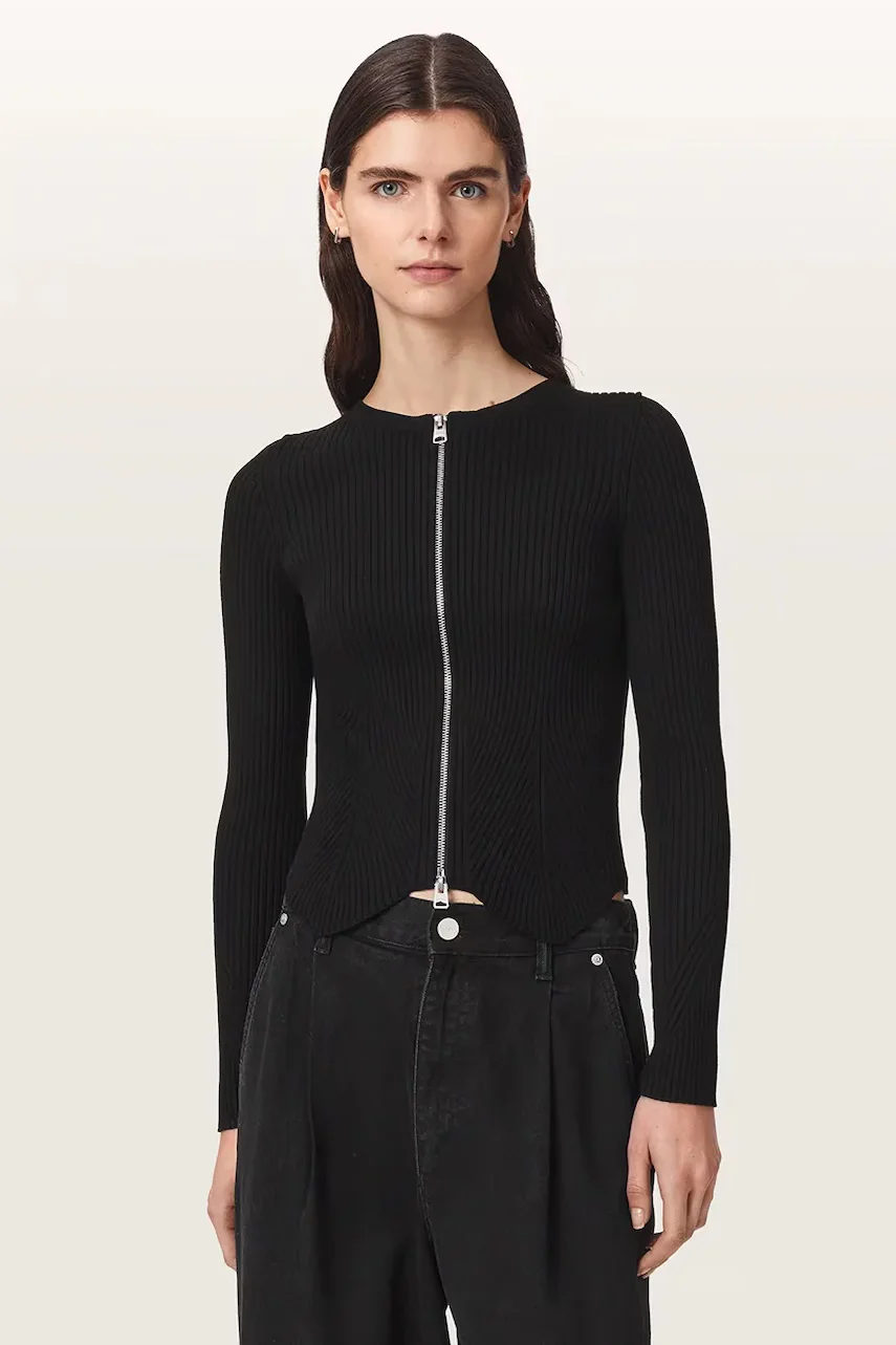 AllSaints cardigan pentru femei cu vâscoză CRUZ ZIP