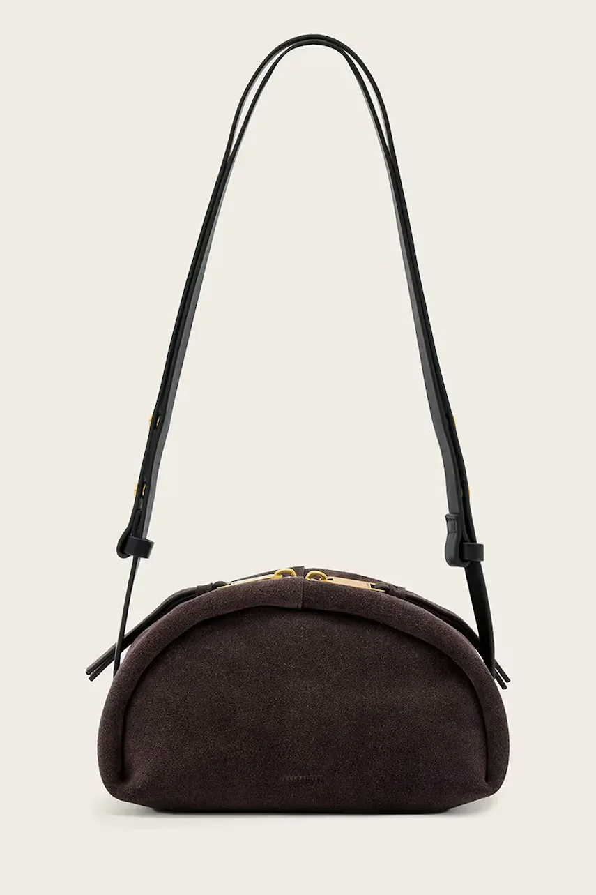 AllSaints geantă crossbody pentru femei din piele întoarsă ROSALIE