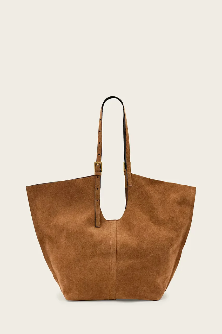 AllSaints geantă shopper pentru femei din piele întoarsă ARA