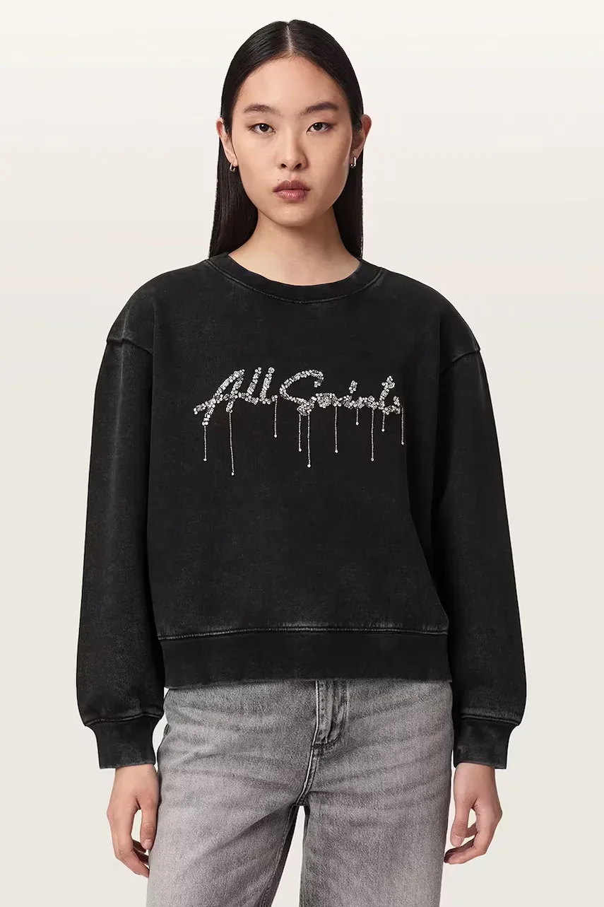 AllSaints hanorac pentru femei din bumbac CHAINS PIPPA