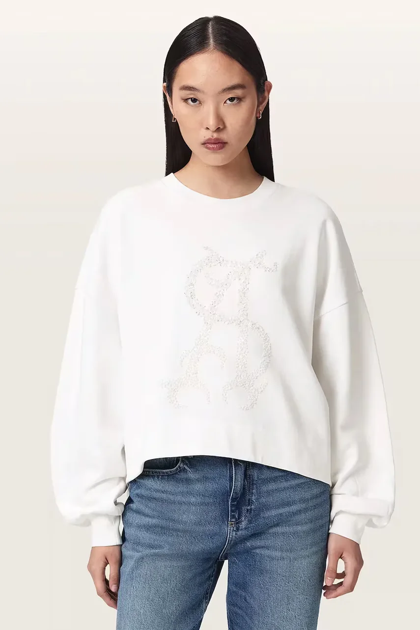 AllSaints hanorac pentru femei din bumbac REFLEX LILA