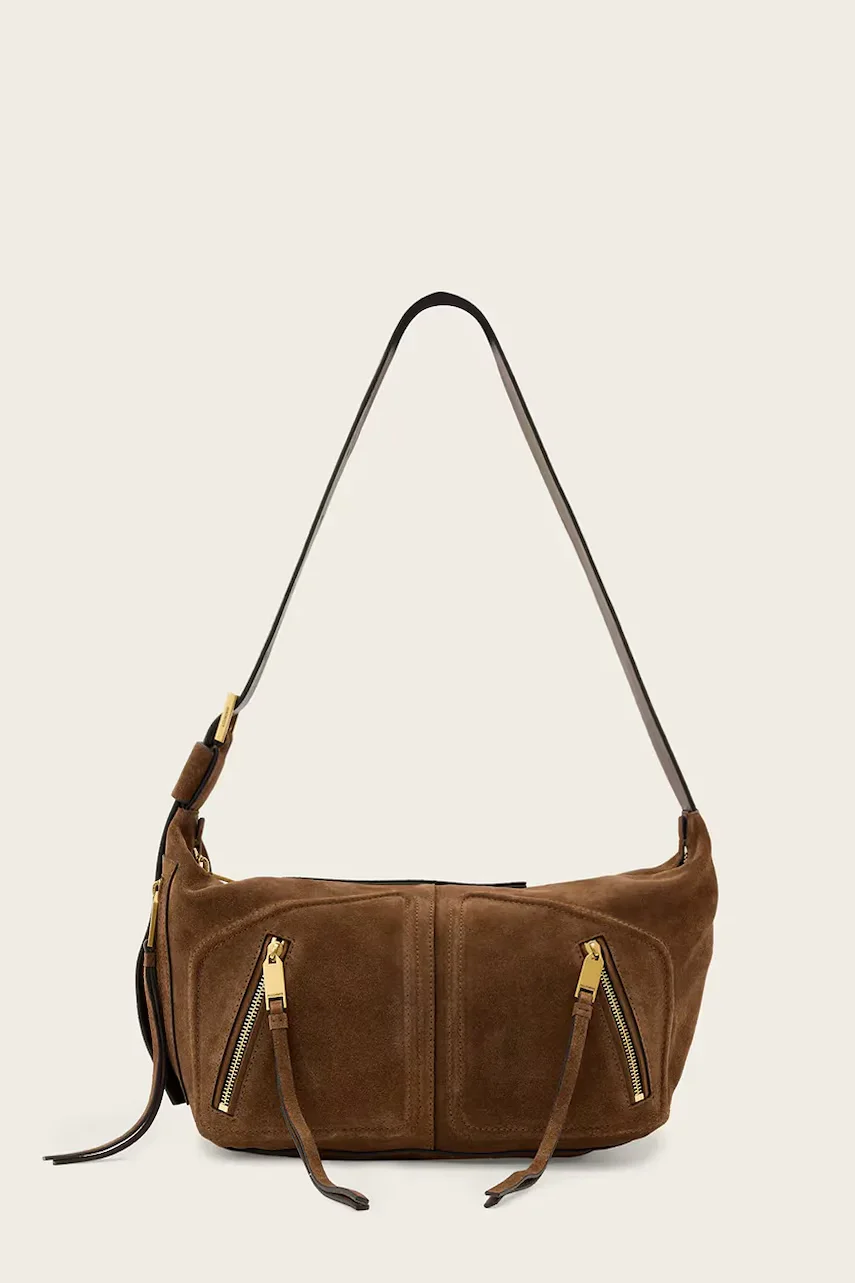 AllSaints hobo bag pentru femei din piele întoarsă JEAN