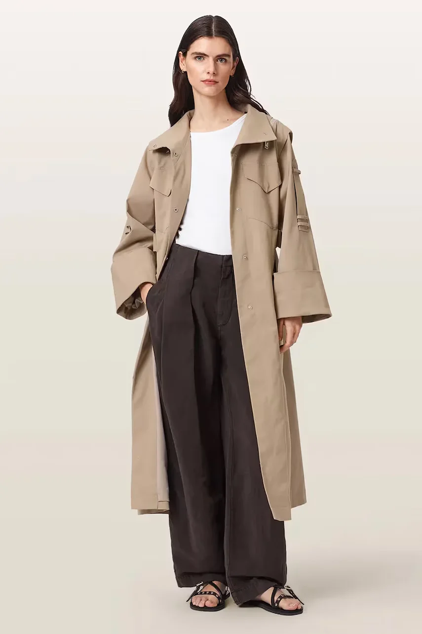 AllSaints trenci pentru femei cu bumbac CLAYTON