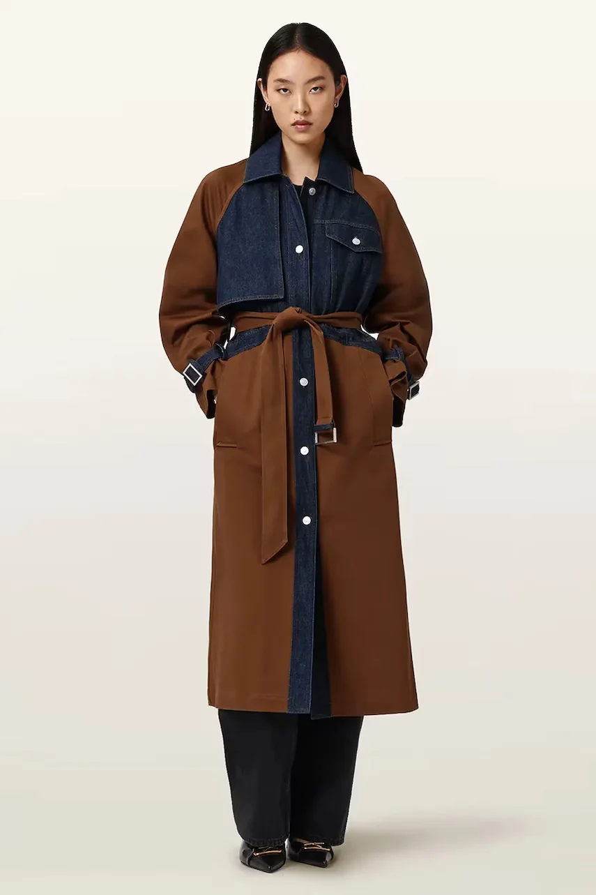AllSaints trenci pentru femei cu bumbac DAYLY TRENCH