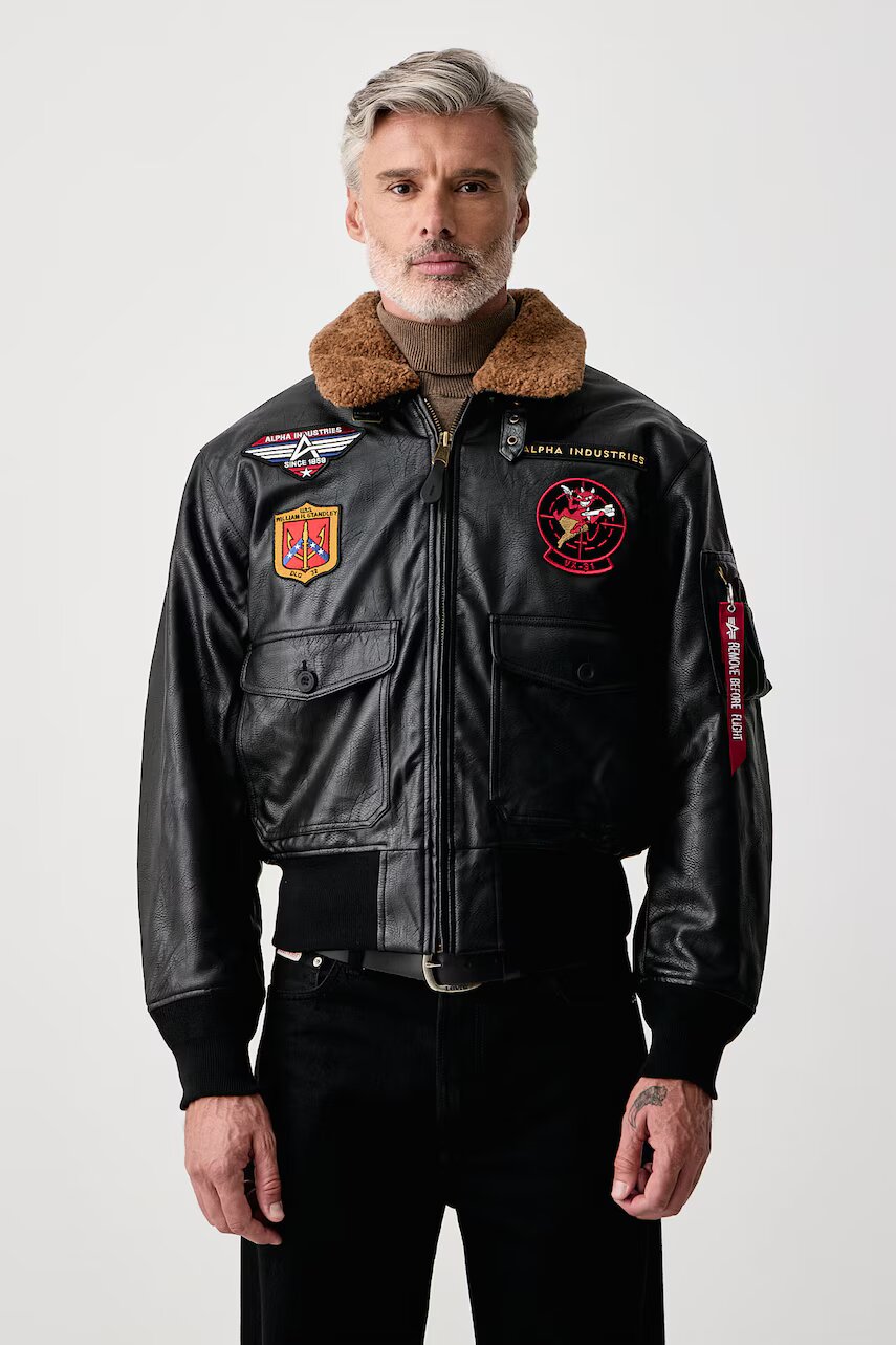 Alpha Industries jachetă pentru bărbați din imitație de piele G-1 Devils Brigade Faux Leather Bomber