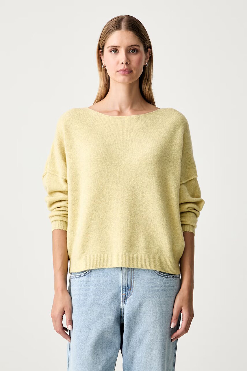 American Vintage pulover pentru femei cu amestec de lână PULL ML COL BATEAU