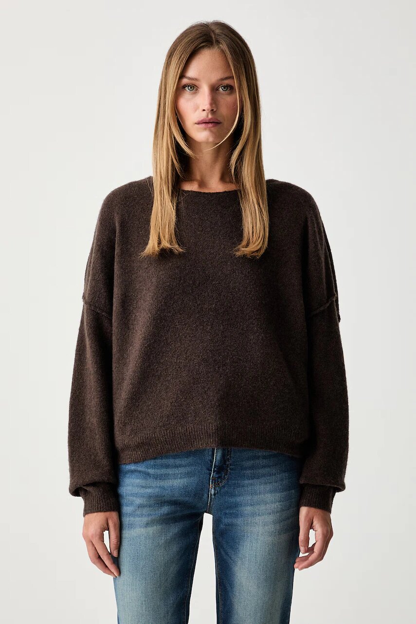 American Vintage pulover pentru femei cu amestec de lână PULL ML COL BATEAU