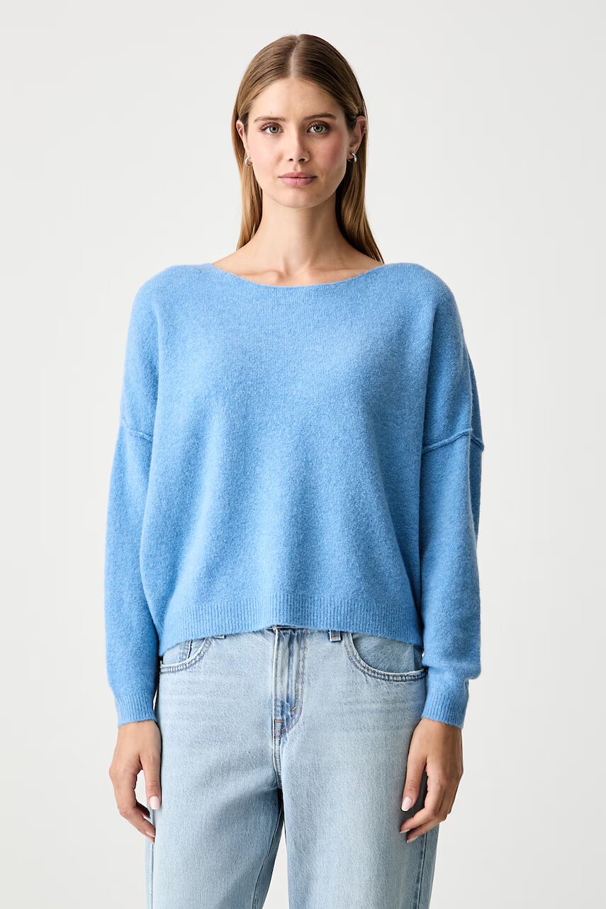American Vintage pulover pentru femei cu amestec de lână PULL ML COL BATEAU