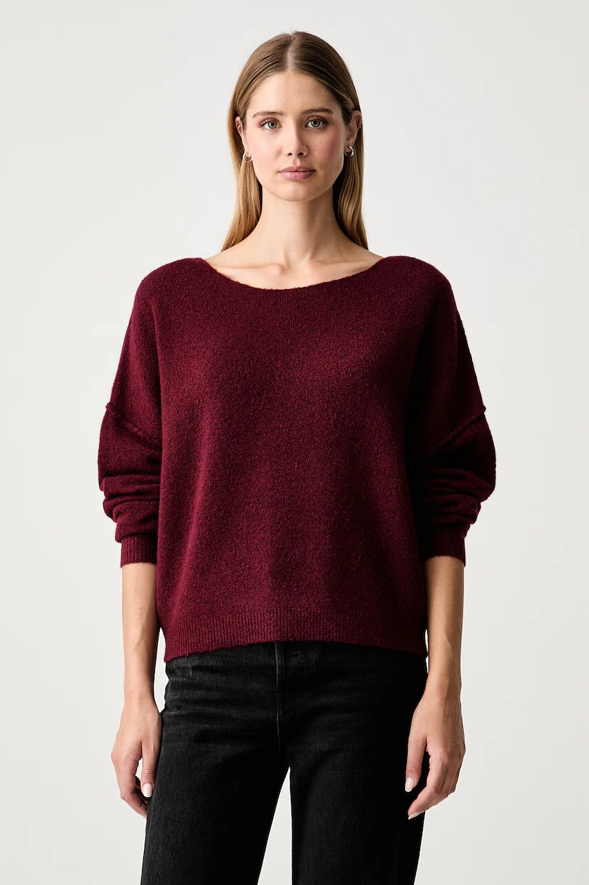 American Vintage pulover pentru femei cu amestec de lână PULL ML COL BATEAU