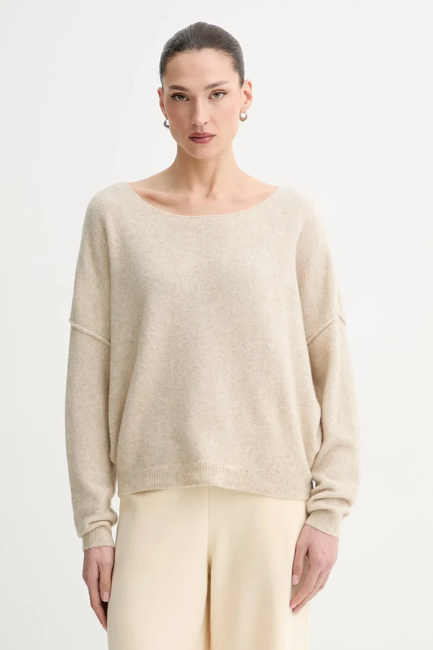 American Vintage pulover pentru femei cu amestec de lână PULL ML COL BATEAU