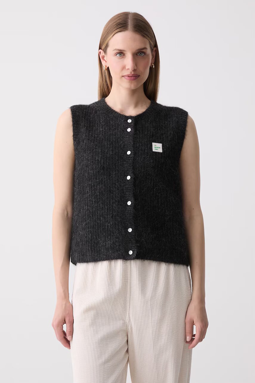 American Vintage vestă pentru femei cu amestec de lână
