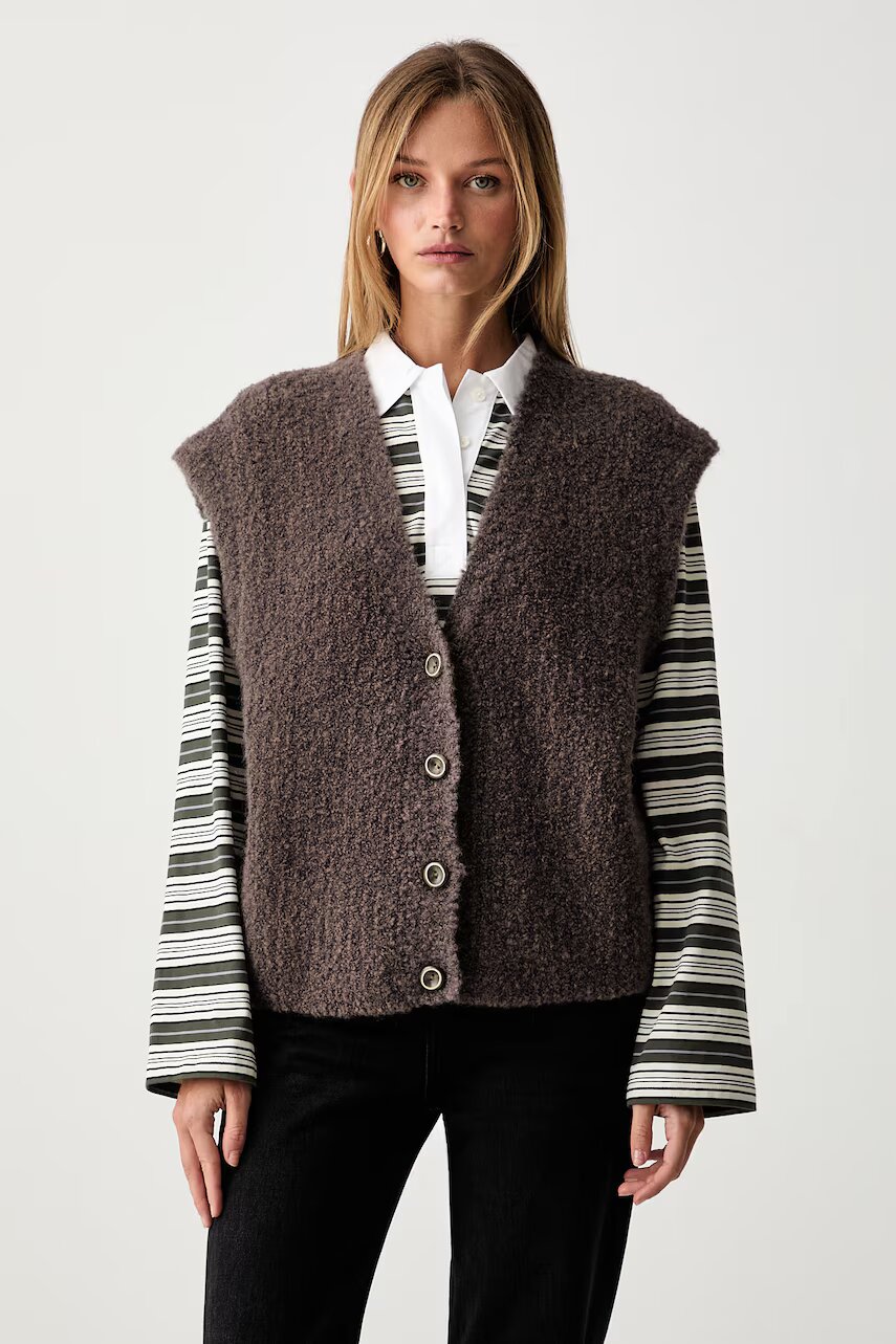 American Vintage vestă pentru femei cu amestec de lână