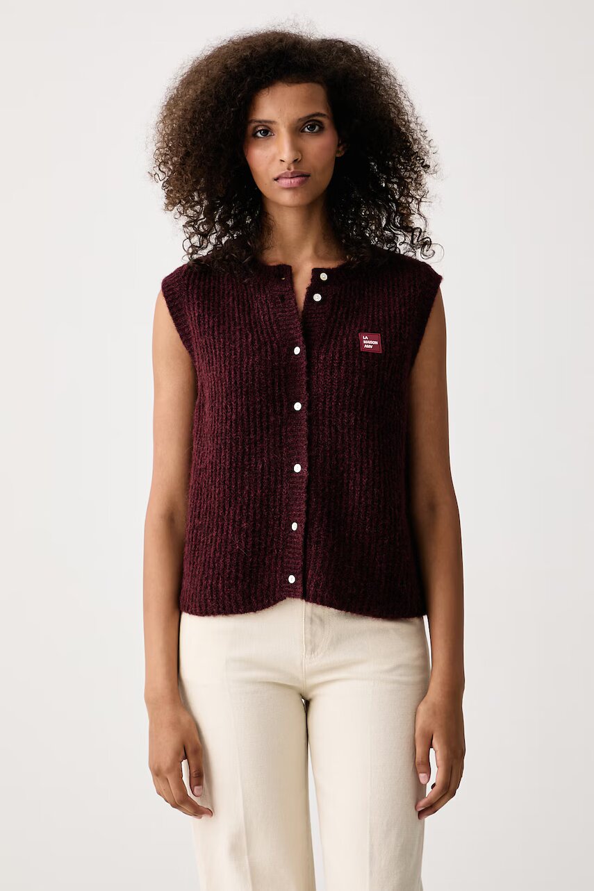 American Vintage vestă pentru femei cu lână