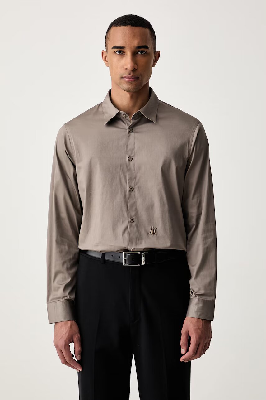 Armani Exchange cămașă pentru bărbați din bumbac cu elastan