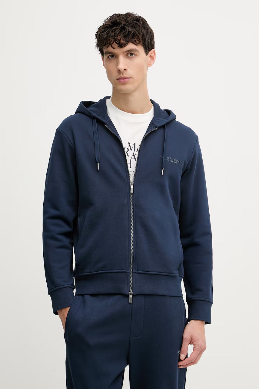 Armani Exchange hanorac cu fermoar și glugă pentru bărbați din bumbac