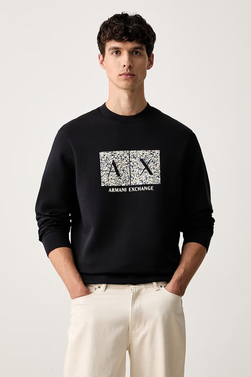 Armani Exchange hanorac cu glugă pentru bărbați cu bumbac