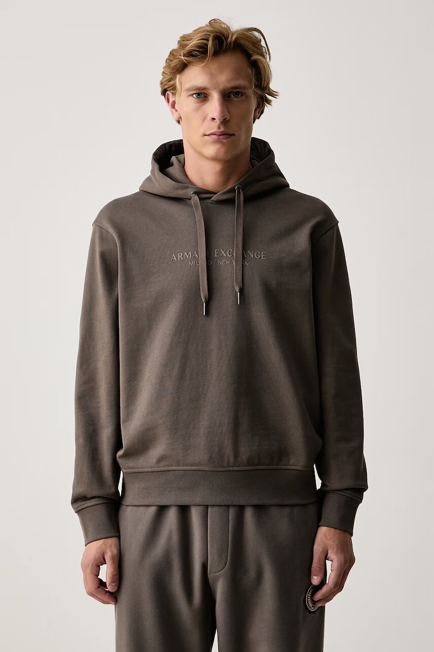 Armani Exchange hanorac cu glugă pentru bărbați din bumbac