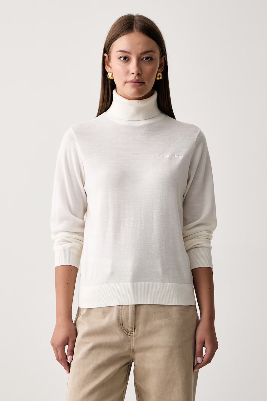 Armani Exchange pulover cu guler înalt de damă din lână