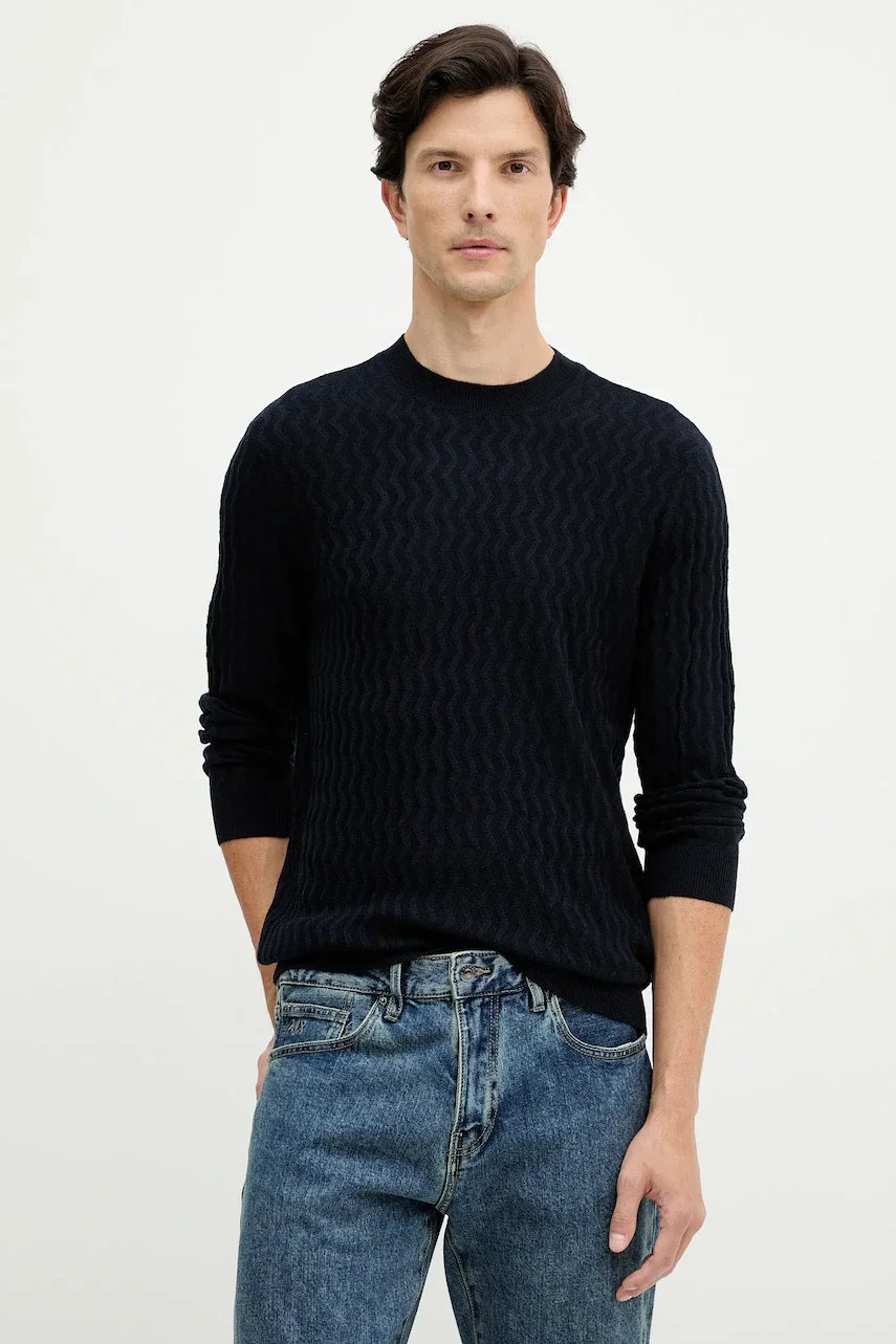 Armani Exchange pulover din amestec de lână