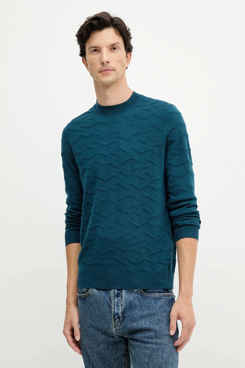 Armani Exchange pulover din amestec de lână