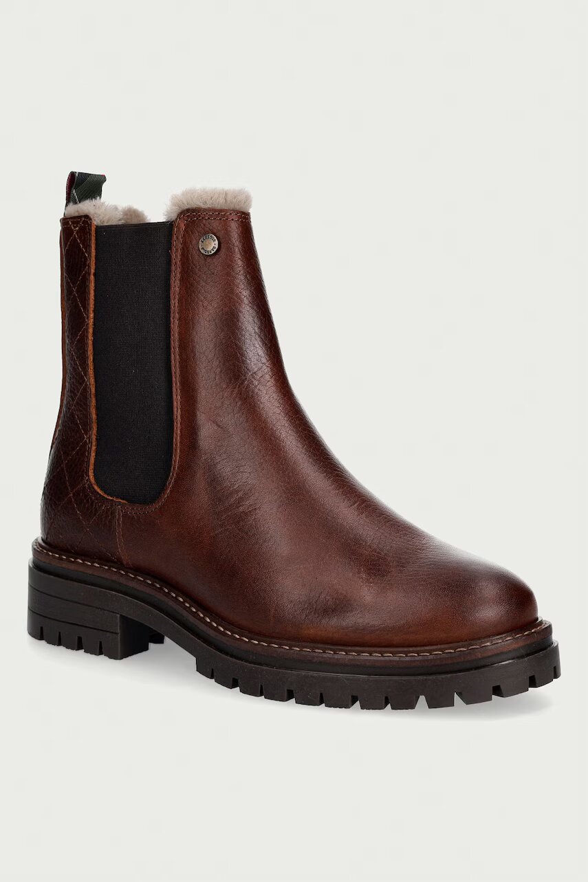 Barbour ghete scurte cu toc plat pentru femei din piele Evie