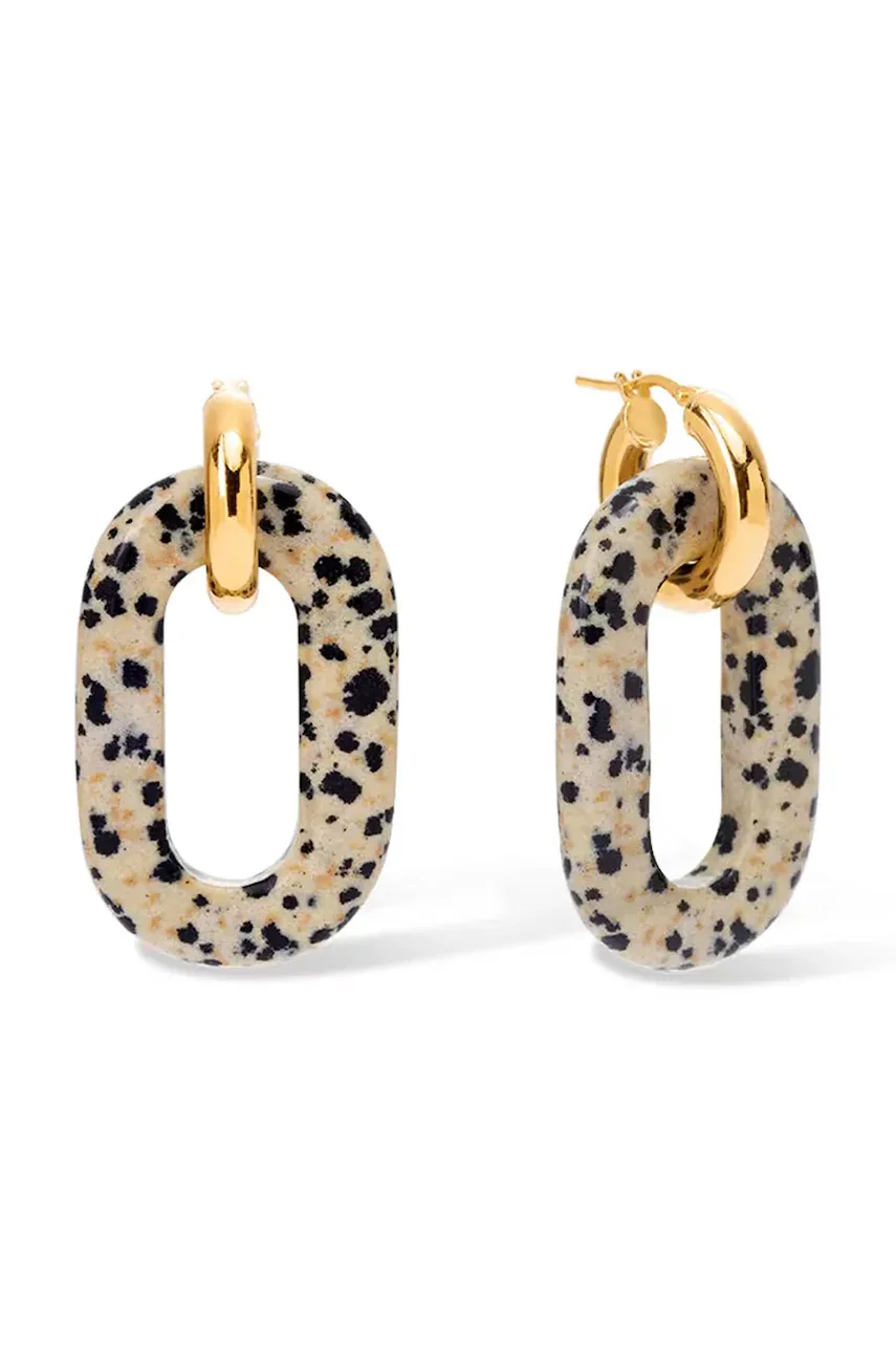 BERRIES pentru femei argint placat cu aur jasp Duo Freckles MAXI Earrings