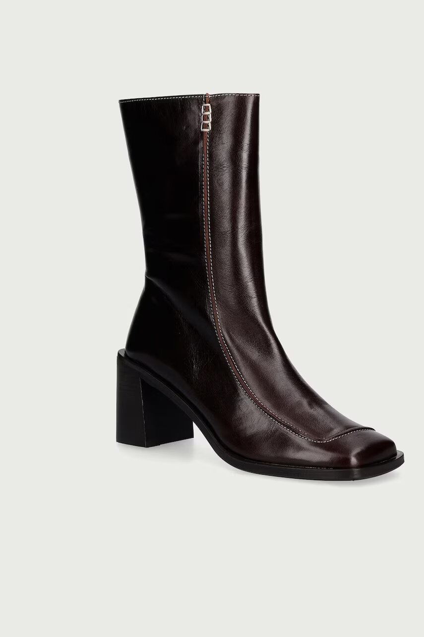 Billi Bi botine cu toc pentru femei din piele Mogano athene 76