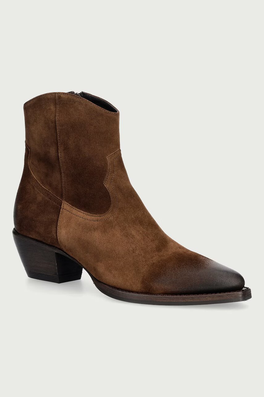 Billi Bi cizme cowboy pentru femei din piele întoarsă Arabica babysilk suede 554