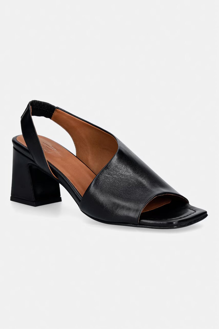 Billi Bi sandale cu toc din piele negre nappa