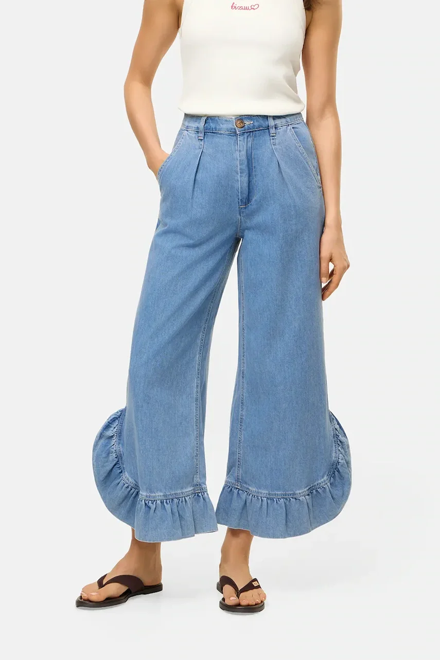 BIZUU pantaloni pentru femei din denim NELLA
