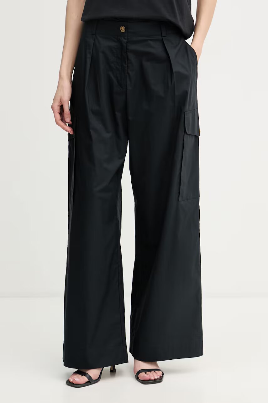 Blauer pantaloni cargo pentru femei din bumbac CARYLL