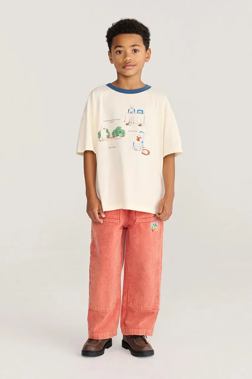 Bobo Choses pantaloni straight pentru copii din bumbac