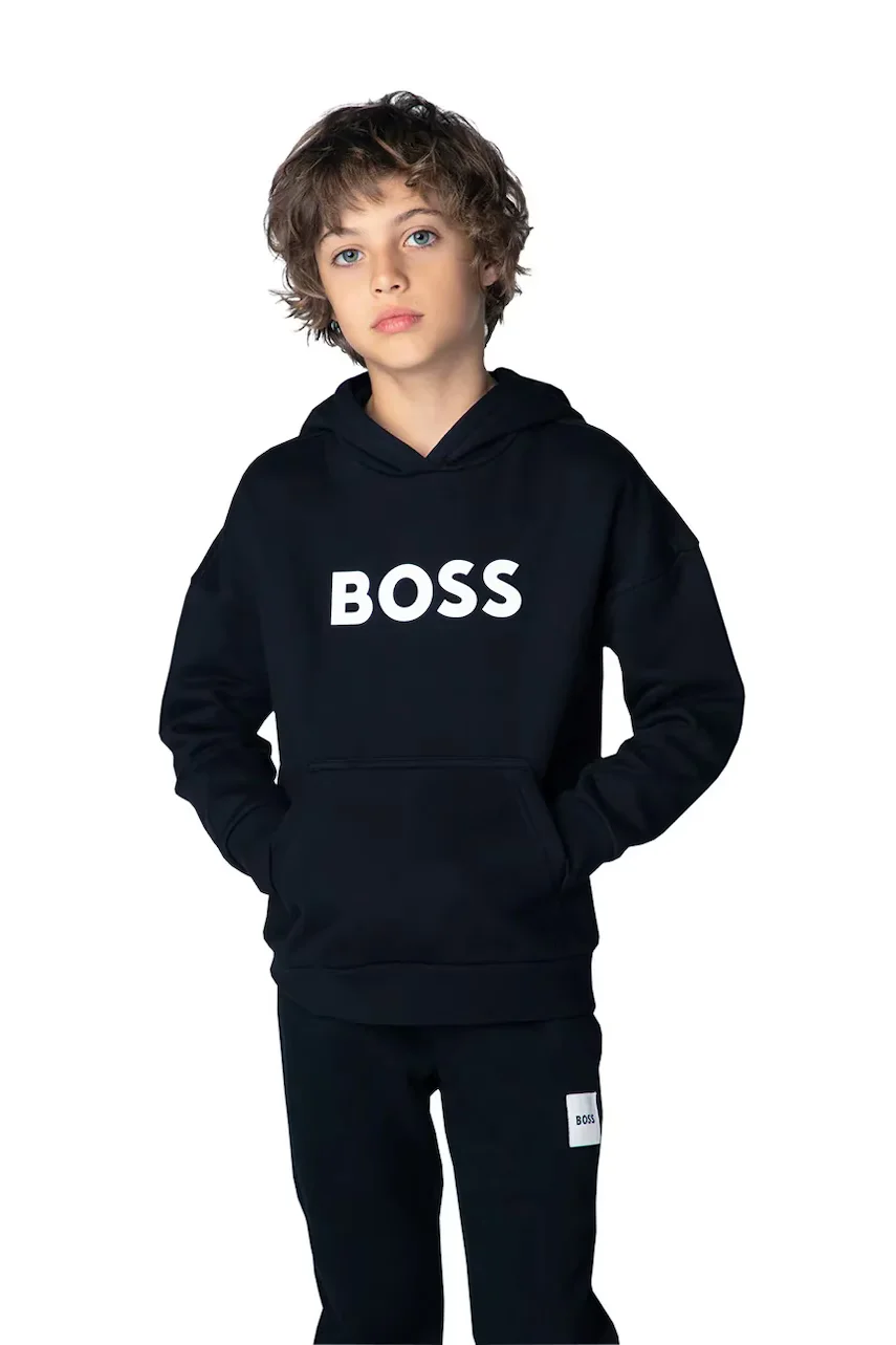 Boss hanorac cu glugă pentru copii cu bumbac