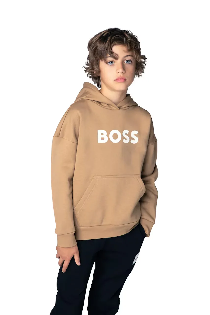 Boss hanorac cu glugă pentru copii cu bumbac