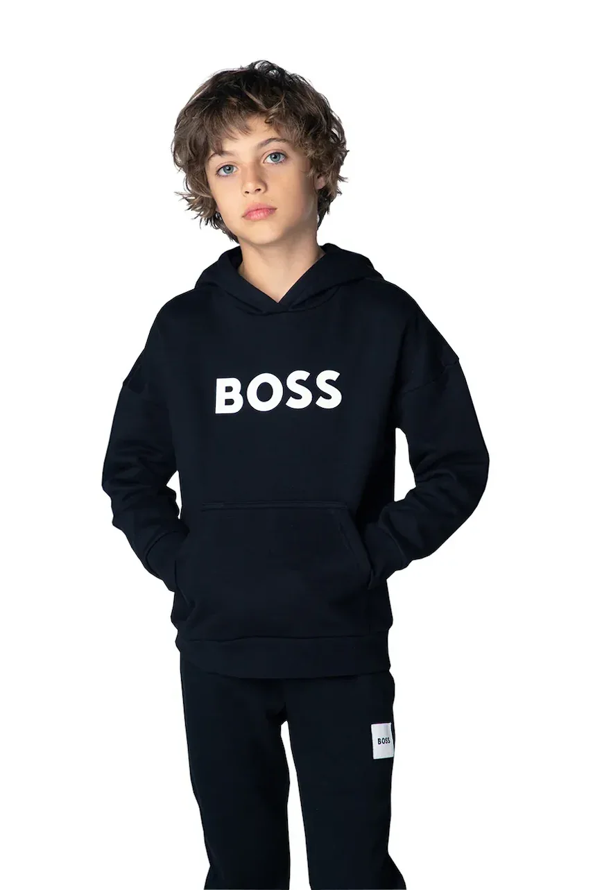 Boss hanorac cu glugă pentru copii cu bumbac
