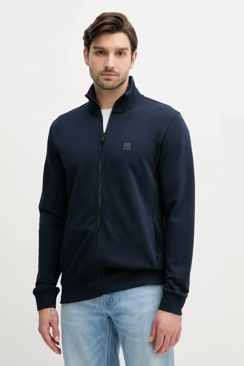 Boss Orange hanorac cu fermoar masculin din bumbac Zestart