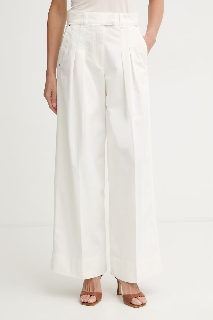 Boss Orange pantaloni wide leg pentru femei din bumbac cu elastan C Tanjura5-D