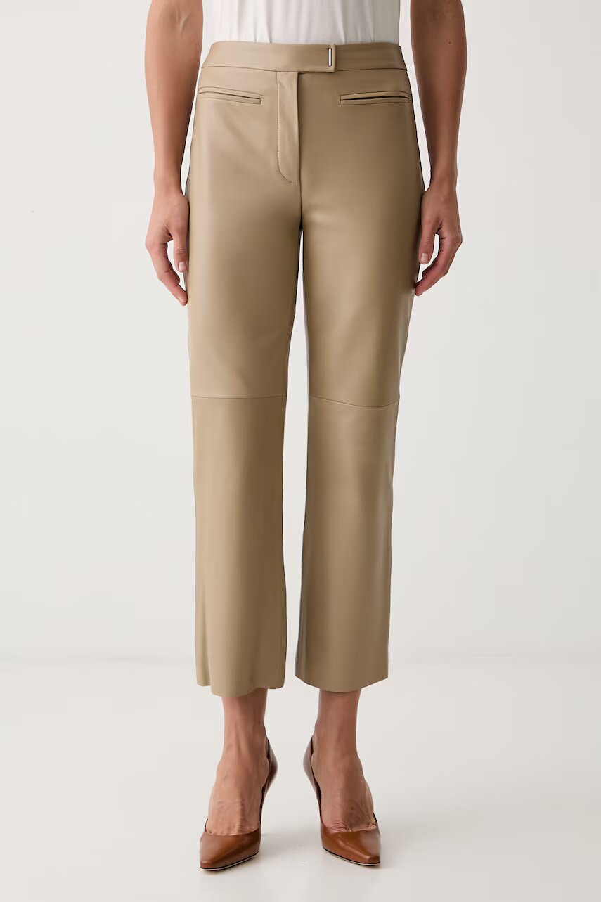 Boss pantaloni pentru femei din piele Simary
