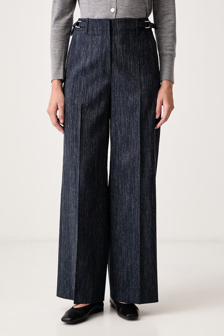 Boss pantaloni wide leg pentru femei cu lână Tamilly