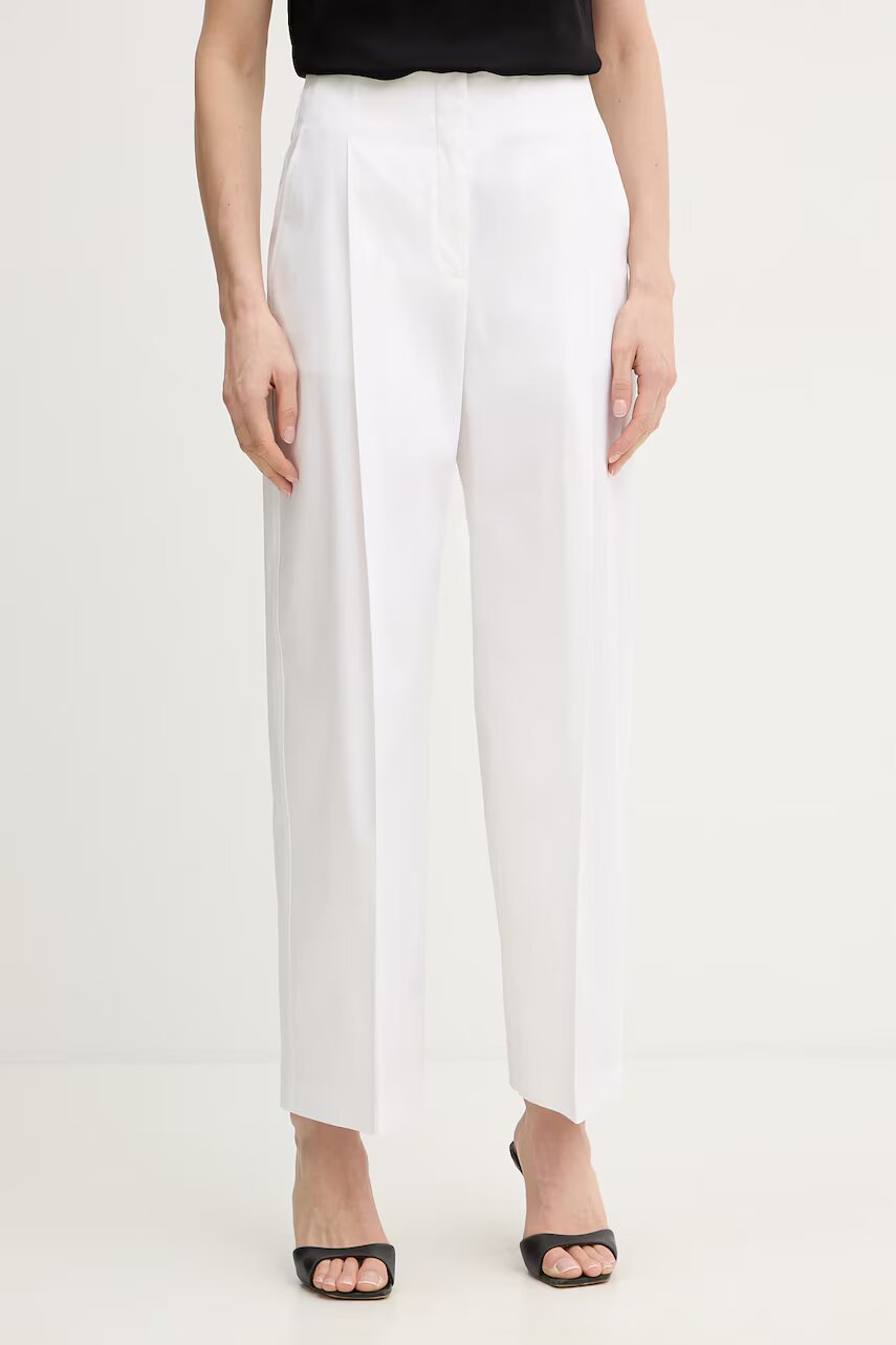 Boss pantaloni wide leg pentru femei din bumbac cu elastan Tulotta