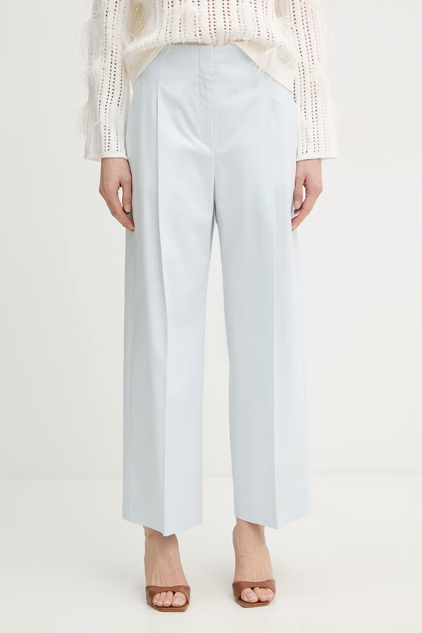 Boss pantaloni wide leg pentru femei din bumbac cu elastan Tulotta