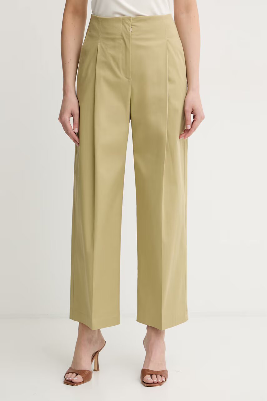 Boss pantaloni wide leg pentru femei din bumbac cu elastan Tulotta