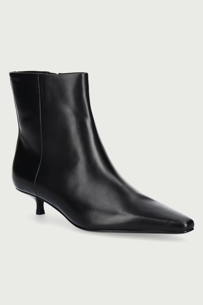 Calvin Klein botine pentru femei din piele KITTEN HEEL ANKLE BOOT LTH