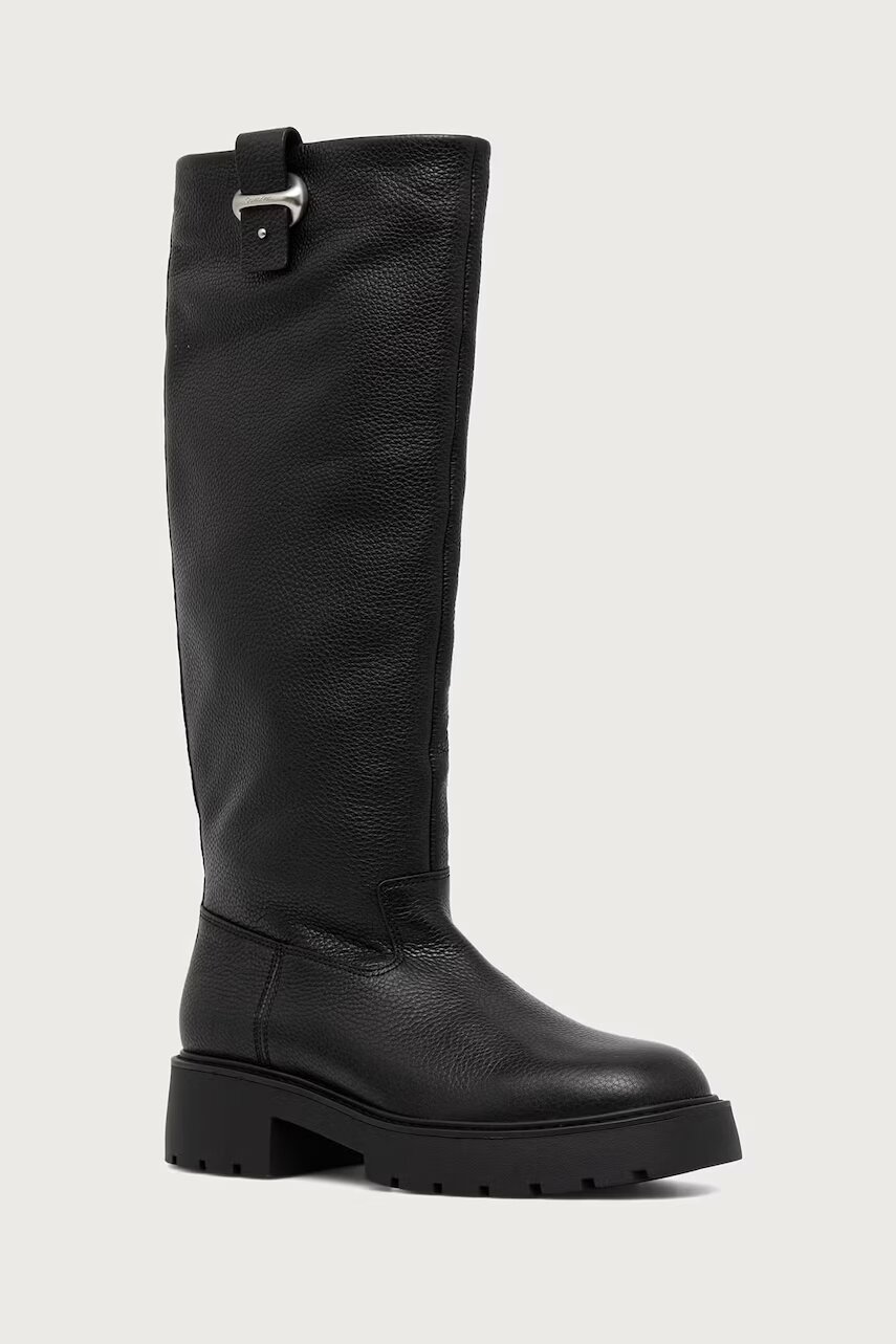 Calvin Klein cizme cu platformă pentru femei din piele CHUNKY HIGH BOOT LTH HDW