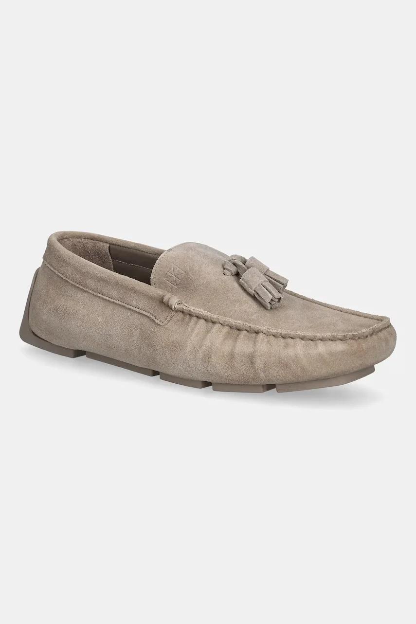 Calvin Klein mocasini din piele întoarsă DRIVER TASSELS SU